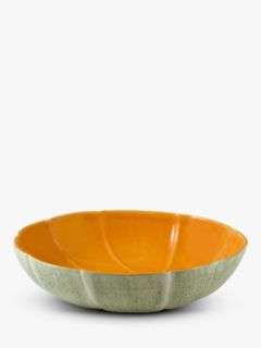 Bordallo Pinheiro Melon Earthenware Serving Bowl, 34cm, Yellow/Green