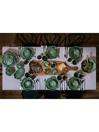 Bordallo Pinheiro Cabbage Earthenware Serving Bowl, 29cm, Green