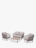 LG Outdoor Sarasota 4-Seat Garden Lounging Table & Armchairs Set, Grey
