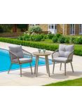 LG Outdoor Sarasota 2-Seat Round Garden Bistro Table & Armchairs Set, Grey