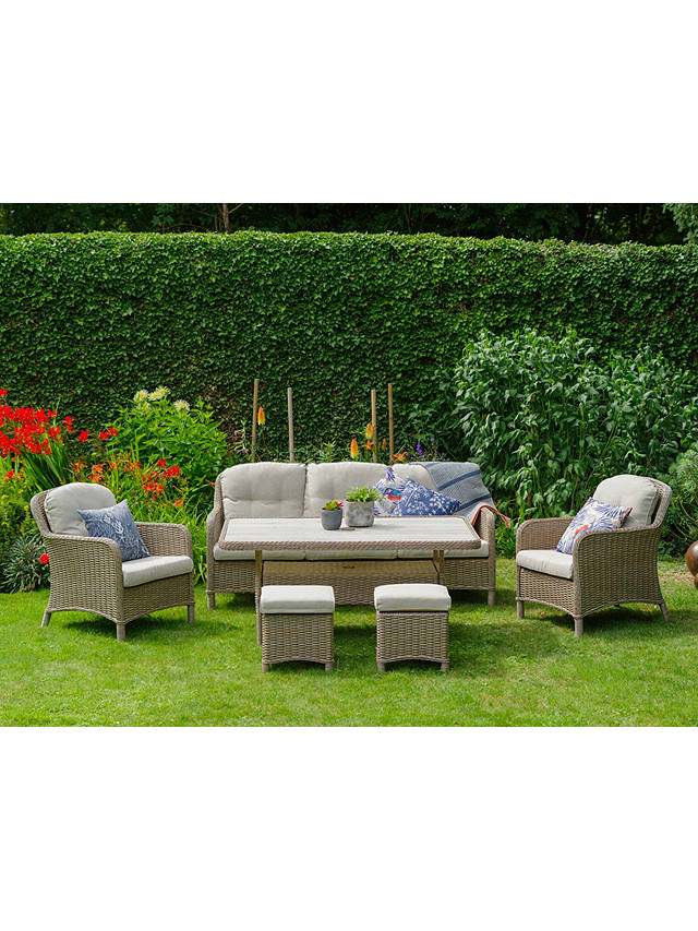 LG Outdoor Bergen 7-Seat Garden Lounging & Dining Set, Natural/Sandy Grey