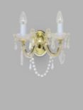 Impex Marie Theresa Crystal Wall Light, Clear/Gold