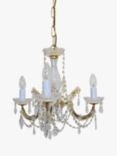 Impex Marie Theresa Crystal Chandelier Ceiling Light, 3 Arms, Clear/Gold