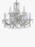 Impex Marie Theresa Double Tiered Crystal Chandelier Ceiling Light, 8 Arms