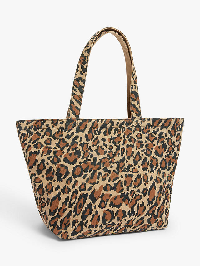 AND/OR Leopard Print East/West Canvas Tote Bag, Multi