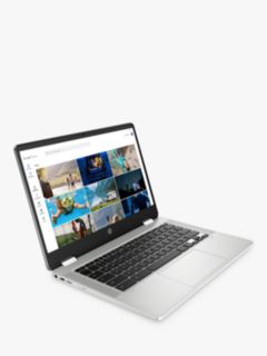 HP Chromebook x360 14a-ca0006na Laptop, Intel Pentium Silver Processor, 8GB RAM, 64GB eMMC Storage, 14" Full HD Touchscreen, Mineral Silver