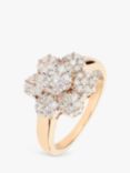 L & T Heirlooms 9ct Yellow Gold Second Hand Cluster Flower Diamond Ring