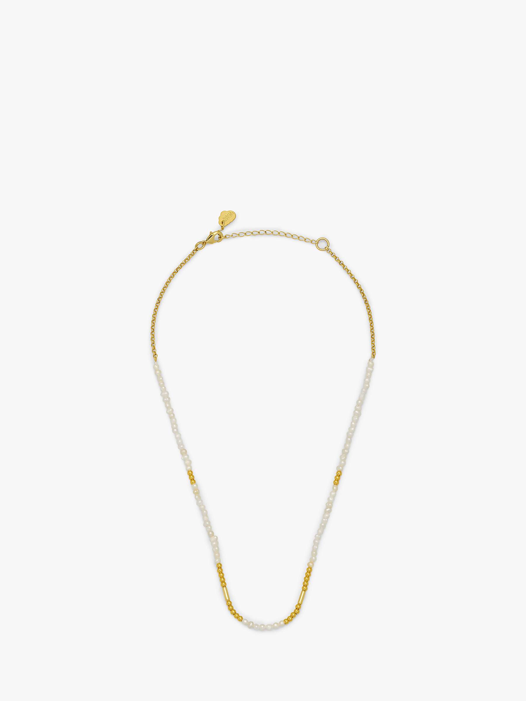 Estella Bartlett The Edit Pearl Beaded Necklace, Gold at John Lewis ...