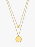 Estella Bartlett The Edit Double Layer Cubic Zirconia Slider & Disc Pendant Necklace, Gold