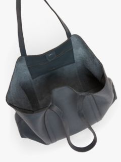 Strathberry Nano Leather Tote Bag, Black at John Lewis & Partners