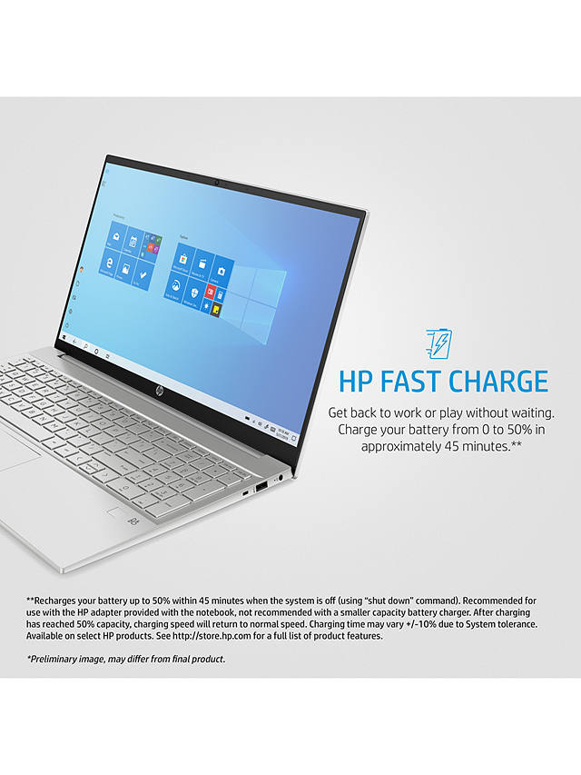 Buy HP Pavilion 15-eg0041na Laptop, Intel Core i7 Processor, 16GB RAM, 512GB SSD, 15.6" Full HD, Silver Online at johnlewis.com