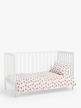 John Lewis ANYDAY Tiger Print Toddler Duvet Cover & Pillowcase Set, 100 x 120cm