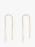 Leah Alexandra Ama Freshwater Pearl Thread Drop Earrings, Gold