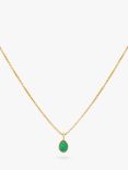 Leah Alexandra Sofia Emerald Pendant Necklace, Gold/Green