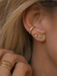 Leah Alexandra Quad Emerald Stud Earrings, Green