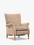 Parker Knoll Classic Motion Recliner High Back Armchair, Berwick Check Natural