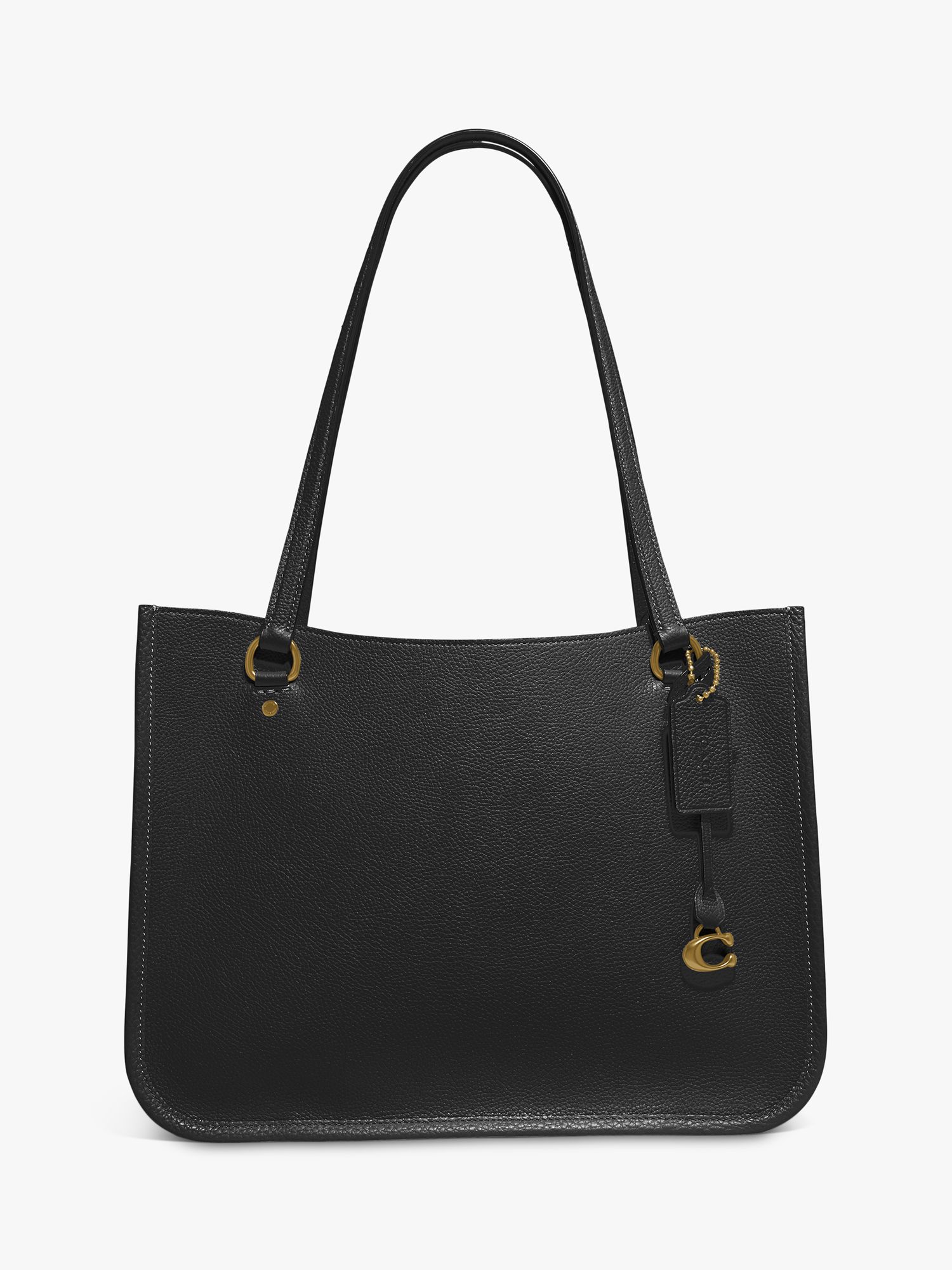 Coach Tyler Leather Tote Bag, Black at John Lewis & Partners