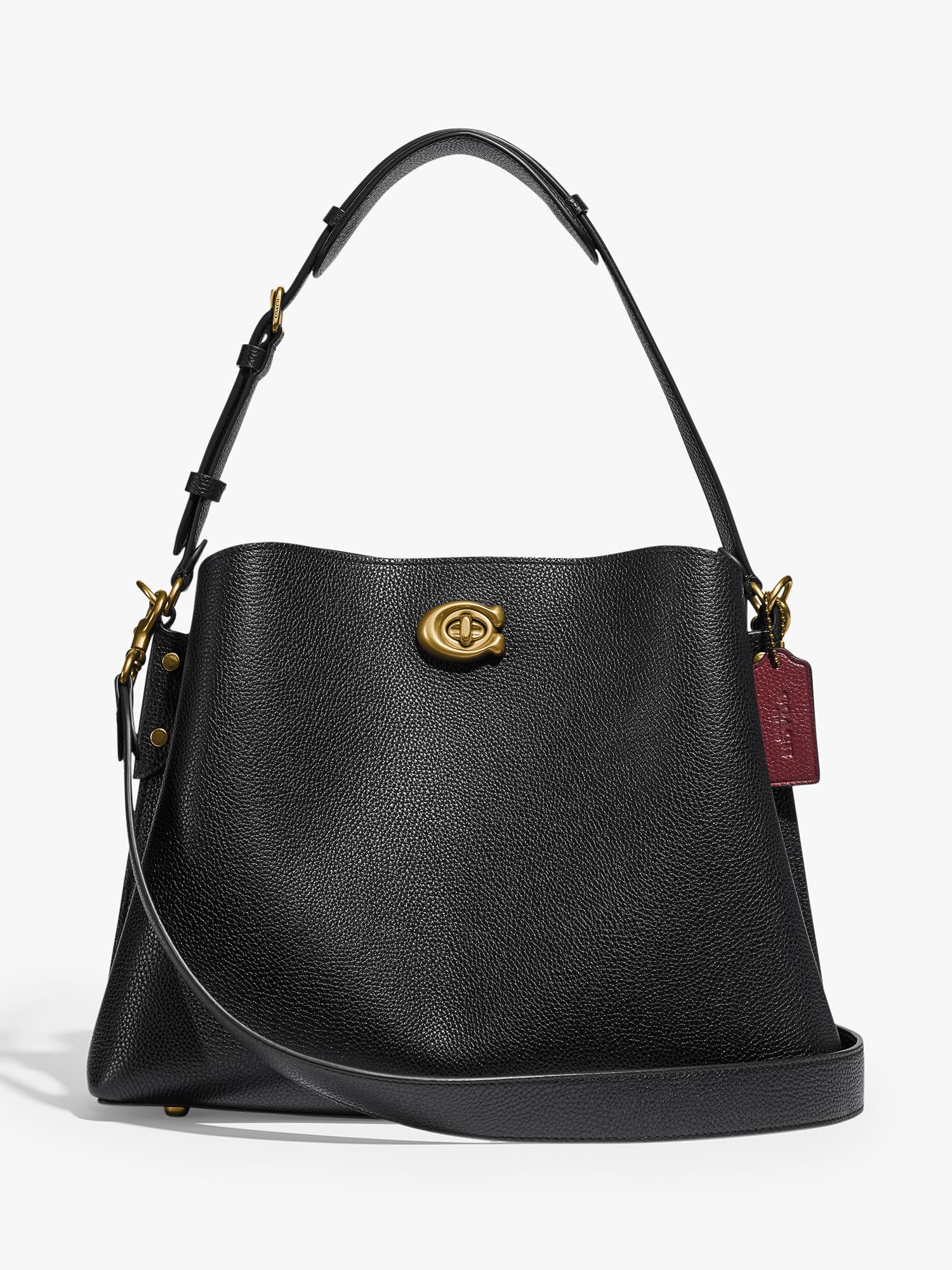 COACH Willow Taupe Leather Turnlock Black Hardware Color Blocked