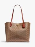 Coach Willow Signature Tote Bag, Tan/Rust