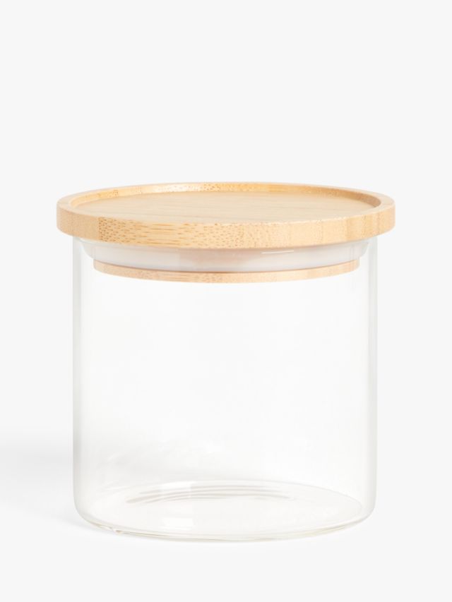 Portable Transparent Food Storage Container With Bamboo Lids And