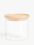 John Lewis Glass Storage Jar with Bamboo Lid, 450ml, Clear/Natural