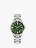 Hamilton H82375161 Men's Khaki Navy Scuba Date Automatic Bracelet Strap Watch, Silver/Green