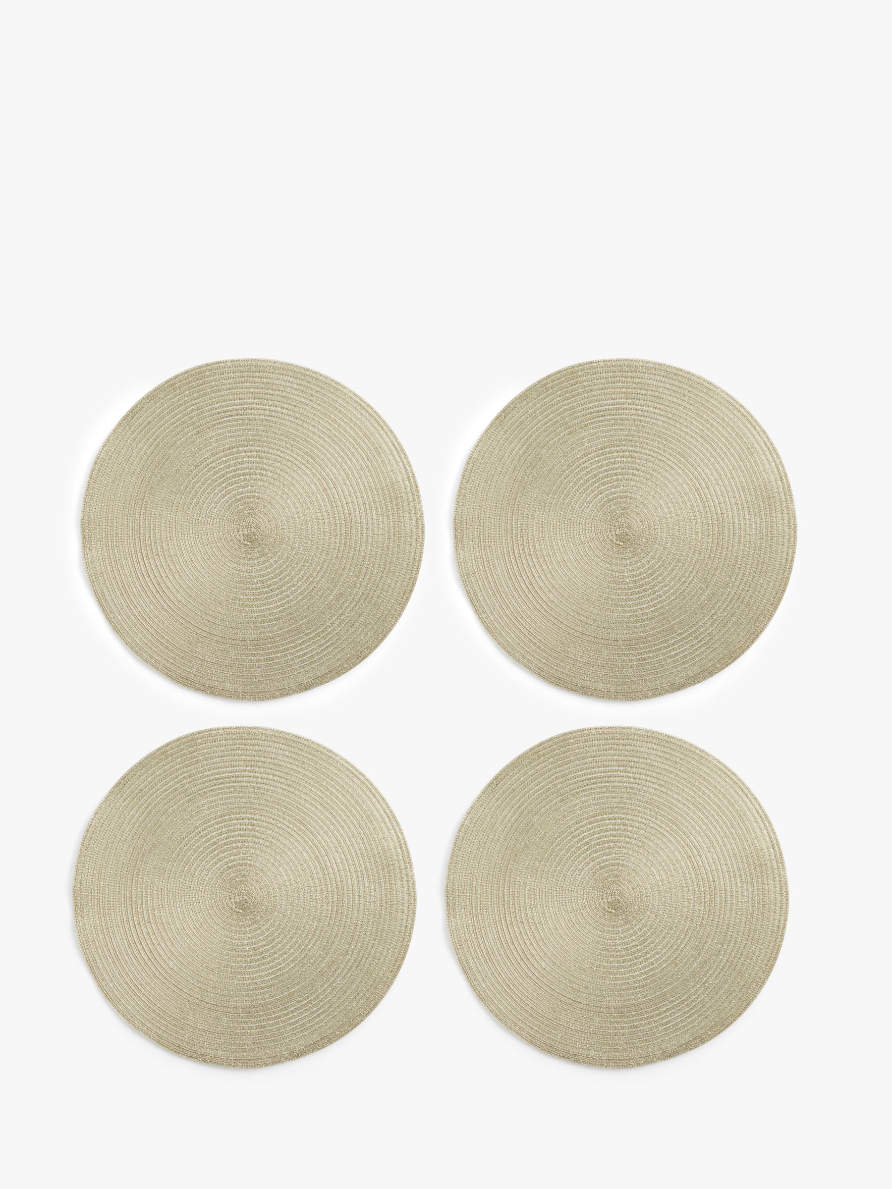John Lewis Round Braided Sparkle Placemats, Set of 4
