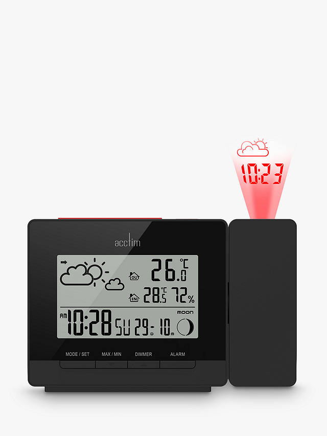 Acctim Neige Weather Station Digital Alarm Clock, Black