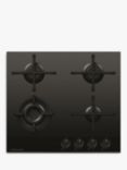 Fisher & Paykel Series 9 Minimal CG604DNGGB4 60cm Gas Hob, Black Glass