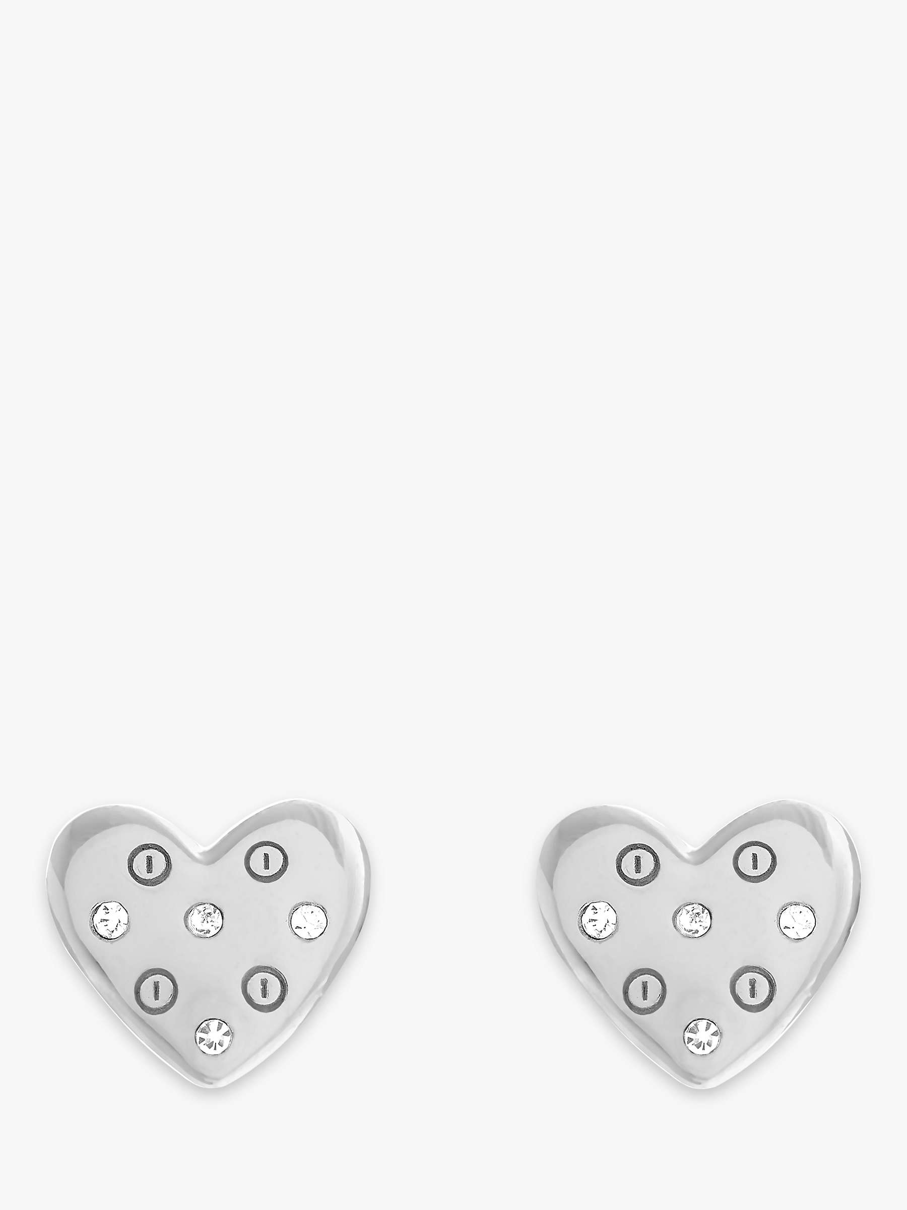Buy Olivia Burton Crystal Heart Stud Earrings, Silver OBJSAE01 Online at johnlewis.com