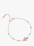 Olivia Burton Crystal Rainbow Bee Bracelet, Rose Gold OBJAMB161