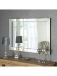 Bevelled Mitre Glass Rectangular Frame Wall Mirror, Clear/Black