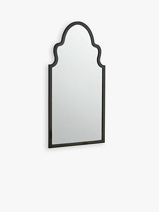 Moroc Decorative Wood Frame Wall Mirror, 98 x 52cm, Black