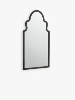 Yearn Moroc Decorative Wood Frame Wall Mirror, 98 x 52cm, Black