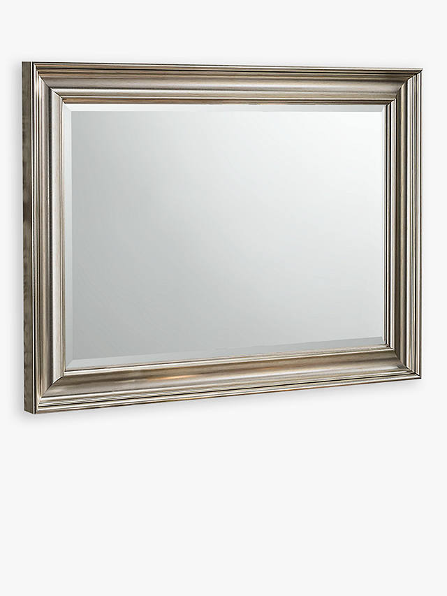 Ribbed Frame Rectangular Wall Mirror, 69 x 94cm, Silver