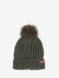 Barbour Saltburn Faux Fur Pom Pom Beanie Hat