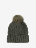 Barbour Saltburn Faux Fur Pom Pom Beanie Hat