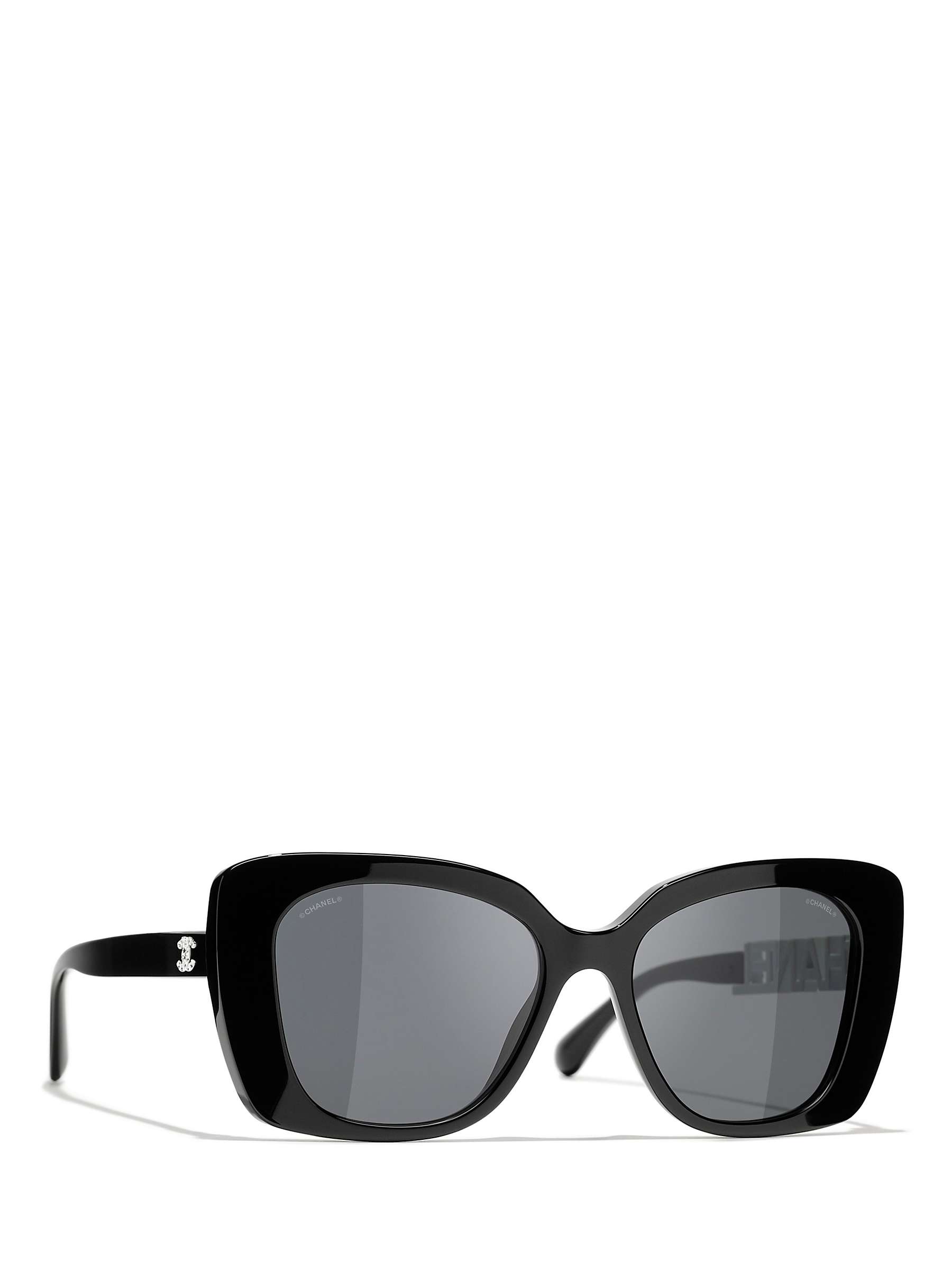 Buy CHANEL Pillow Sunglasses CH5422B Black/Grey Online at johnlewis.com