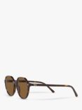 Ray-Ban RB2195 Unisex Thalia Polarised Tortoiseshell Square Sunglasses, Havana