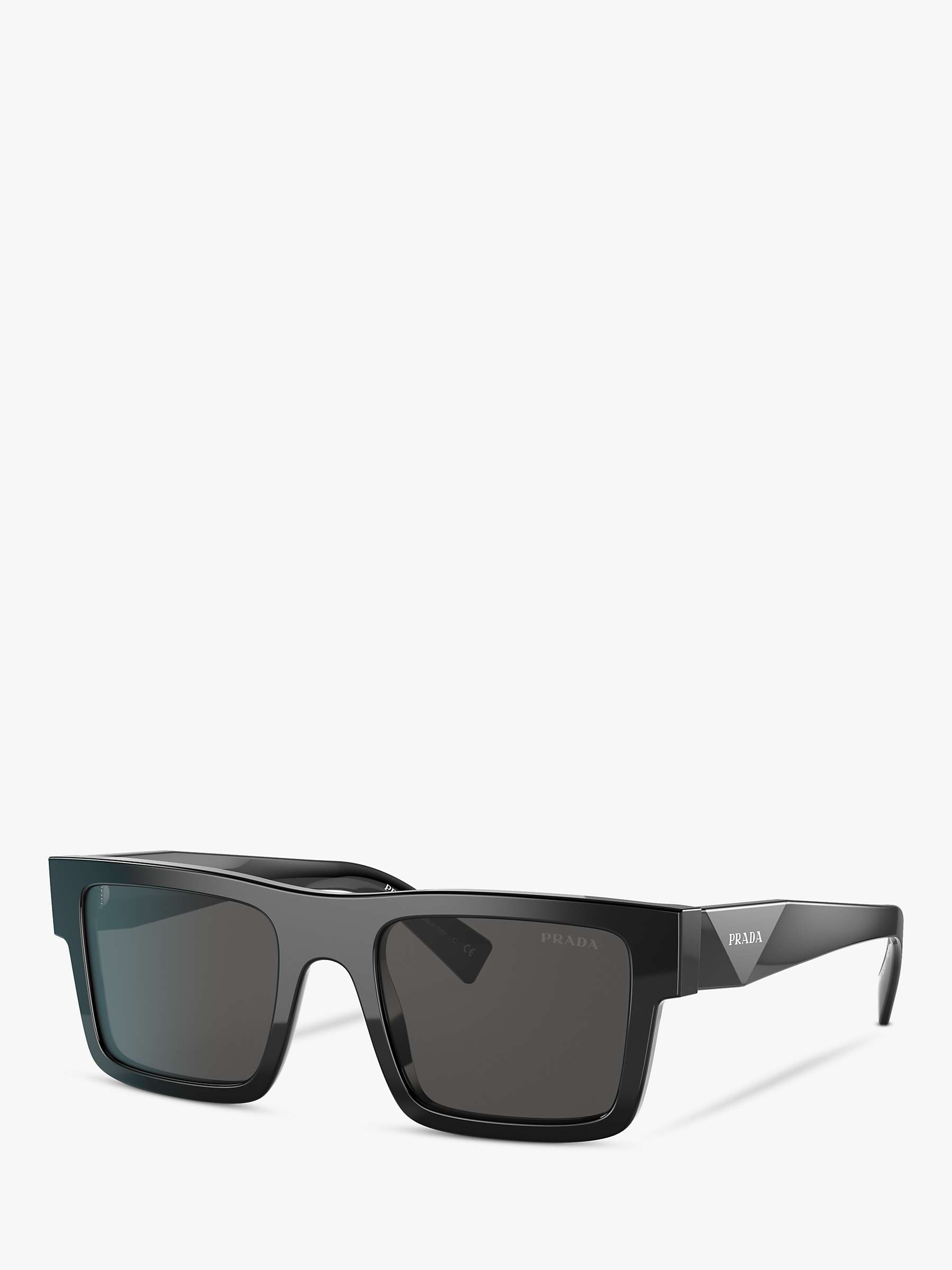 Buy Prada PR 19WS Men's Square Sunglasses, Black Online at johnlewis.com