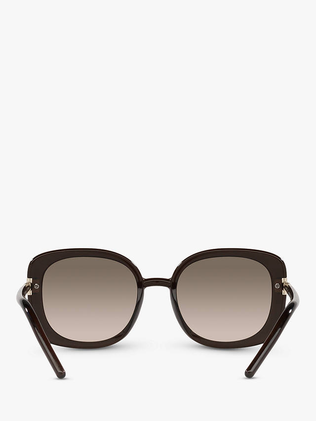 Prada PR 04WS Women's Oversized Round Sunglasses, Dark Brown Crystal