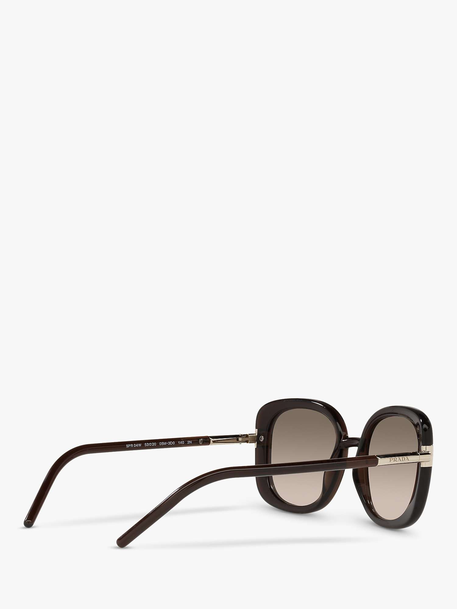 Buy Prada PR 04WS Women's Oversized Round Sunglasses, Dark Brown Crystal Online at johnlewis.com
