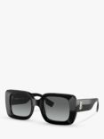 Burberry BE4327 Women's Square Sunglasses, Black/Grey Gradient