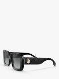 Burberry BE4327 Women's Square Sunglasses, Black/Grey Gradient