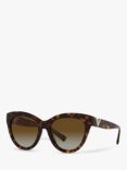 Valentino VA4089 Women's Polarised Cat's Eye Sunglasses, Havana/Brown Gradient