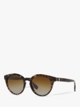 Burberry BE4326 Women's Polarised Oval Sunglasses, Dark Havana/Gradient