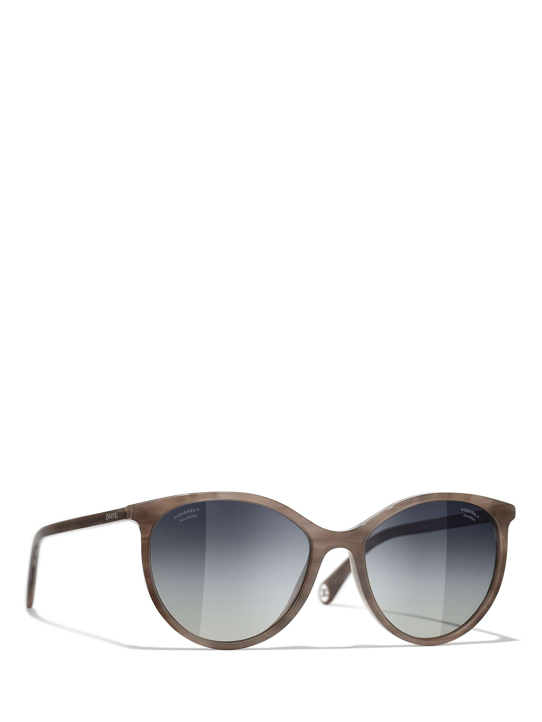 Buy CHANEL Oval Sunglasses CH5448 Grey Horn/Grey Gradient Online at johnlewis.com