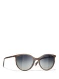 CHANEL Oval Sunglasses CH5448 Grey Horn/Grey Gradient