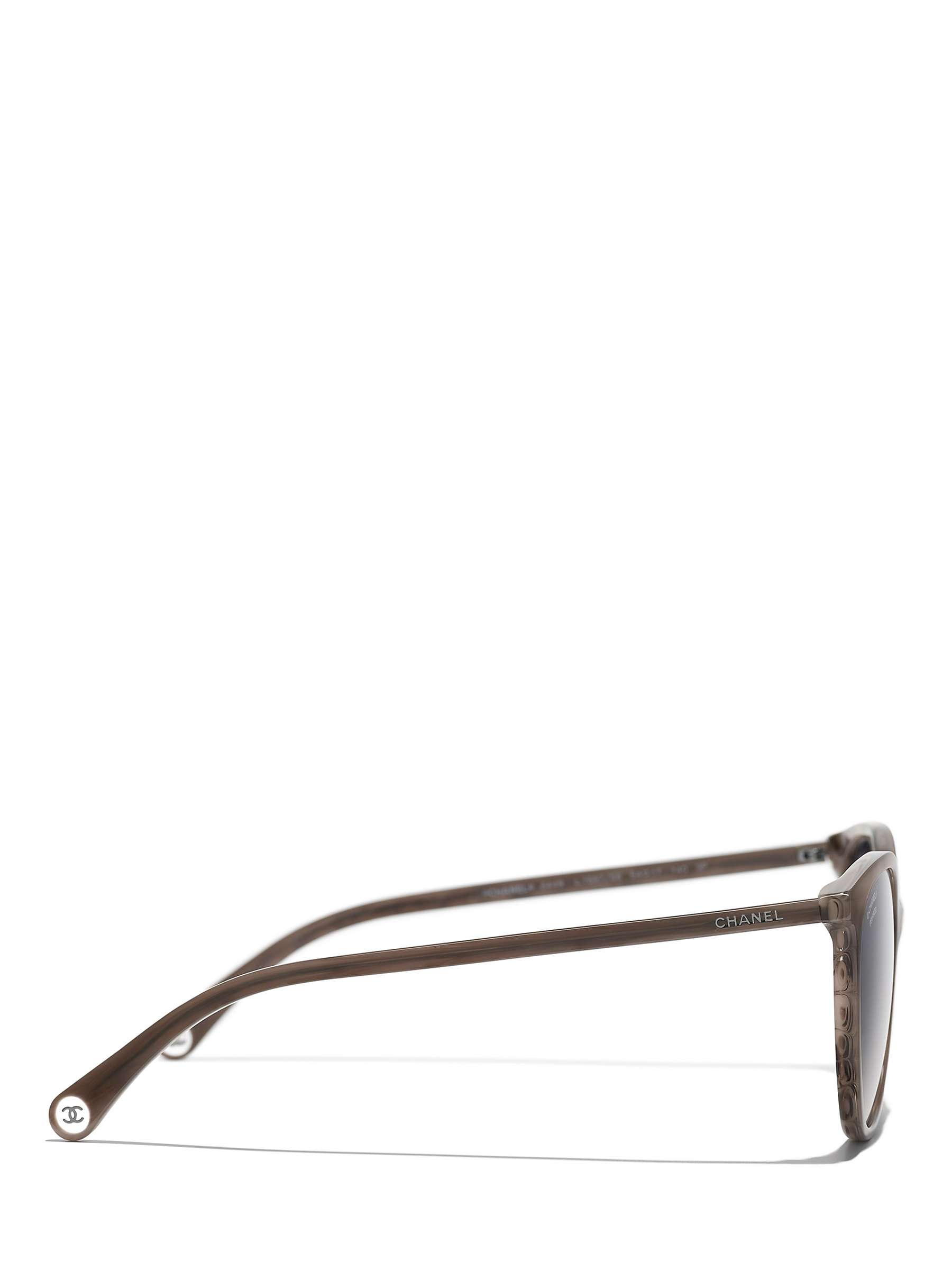 Buy CHANEL Oval Sunglasses CH5448 Grey Horn/Grey Gradient Online at johnlewis.com