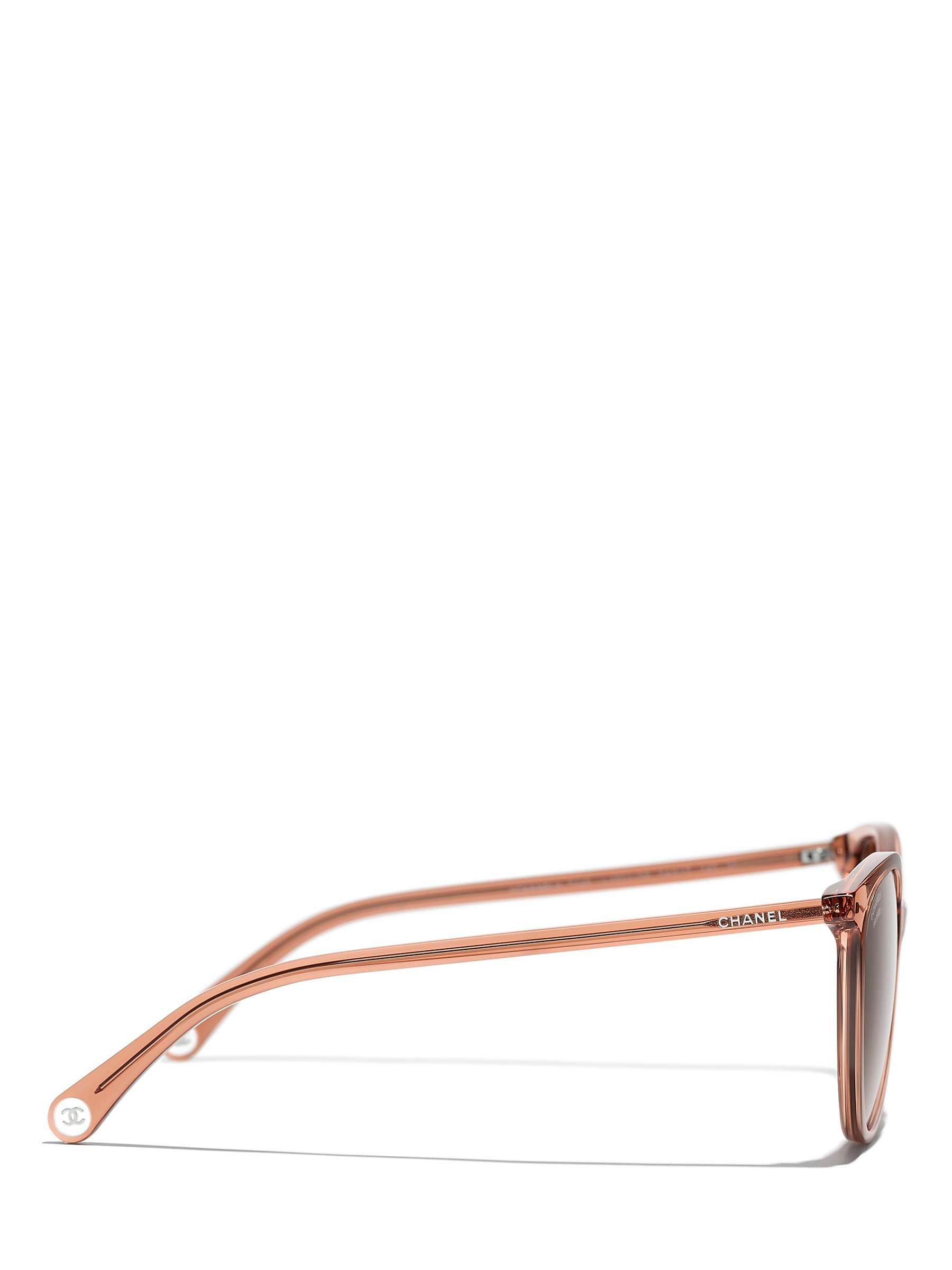 Buy CHANEL Oval Sunglasses CH5448 Pink/Brown Gradient Online at johnlewis.com
